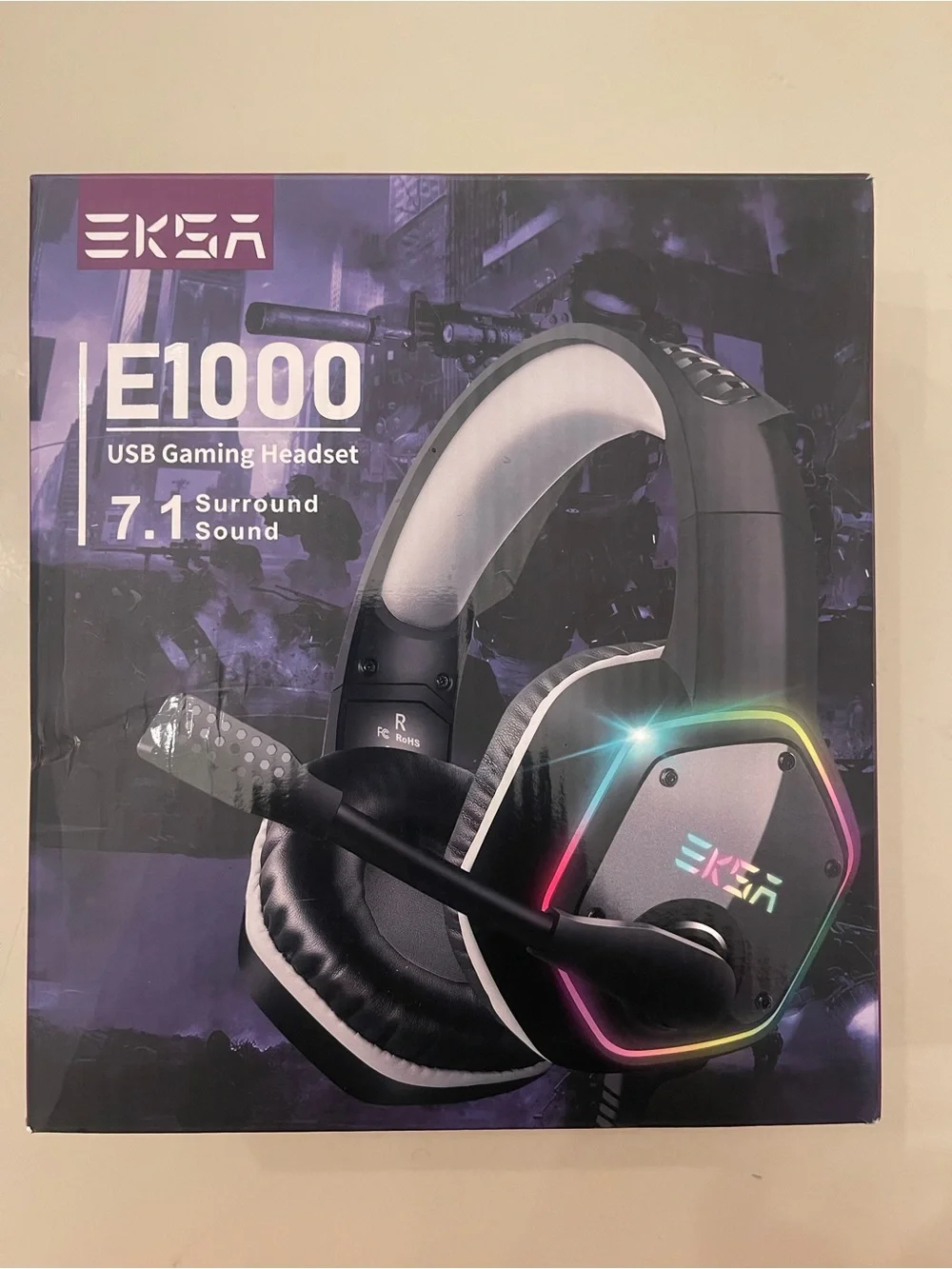 EKSA E1000 USB Gaming Headset for PC, Computer Headphones with Microphone